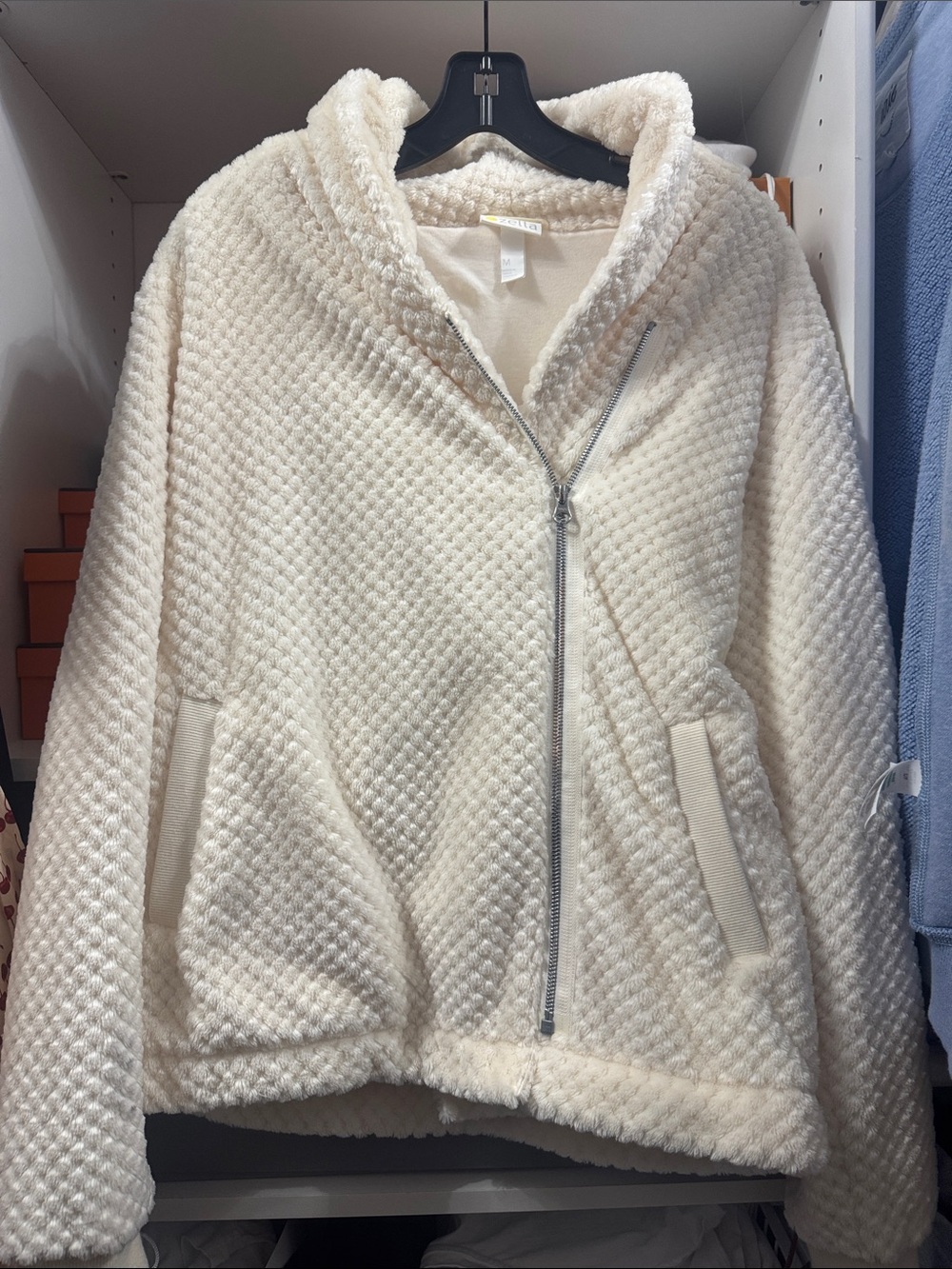 Zella Cream Sherpa Zip Hoodie Jacket